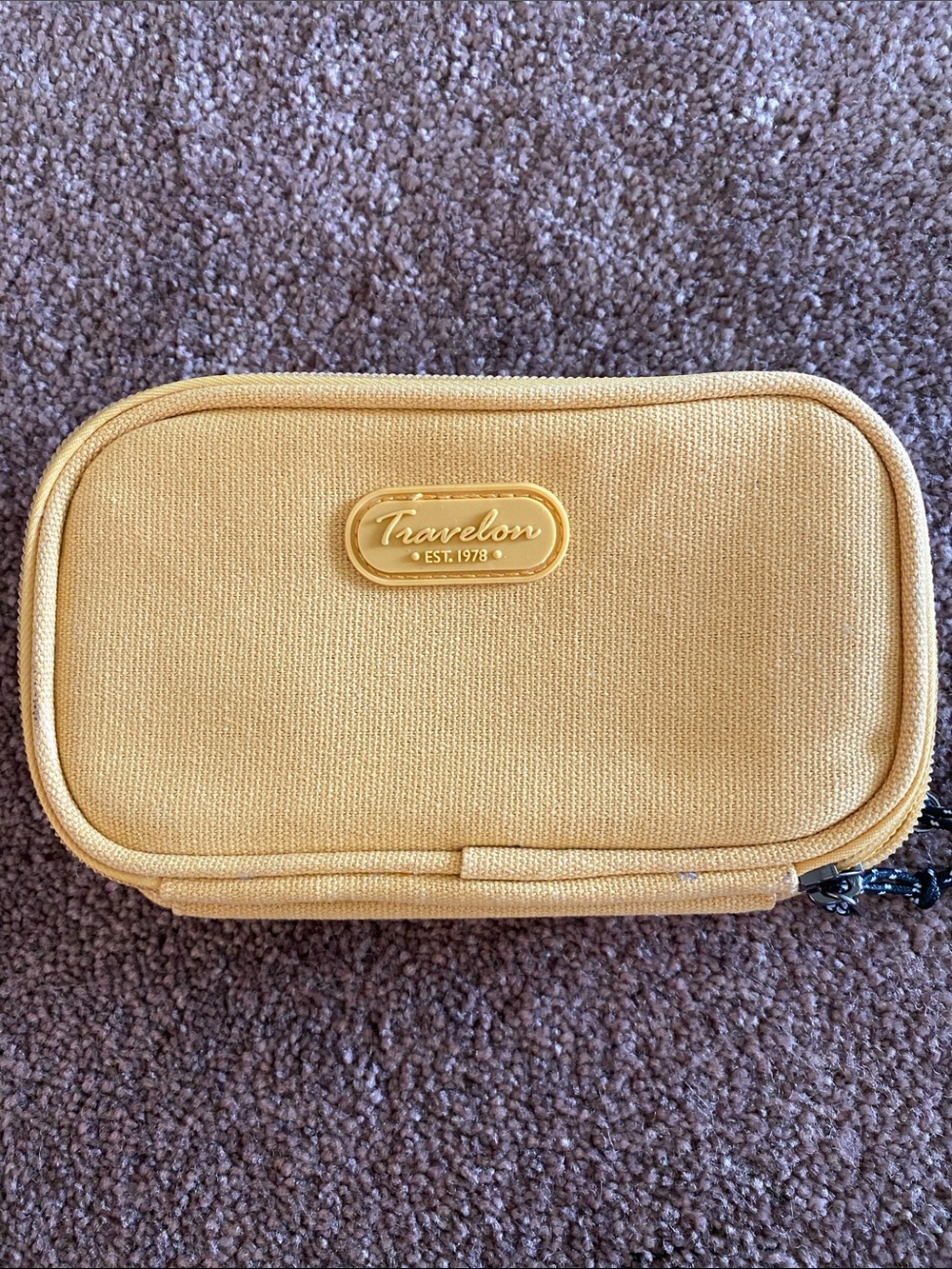 Travelon Mustard Yellow Electronics Accessory Pouch NWOT